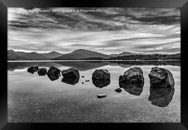 Rocks at Loch Lomond Framed Print by Reg K Atkinson