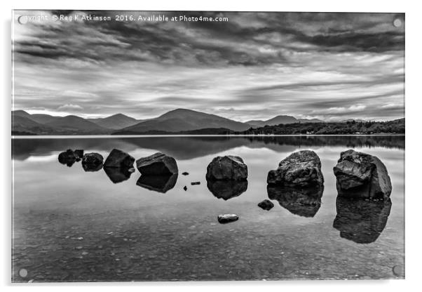 Rocks at Loch Lomond Acrylic by Reg K Atkinson