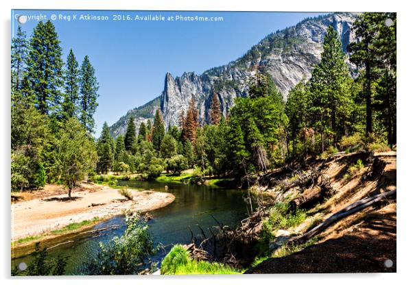 Yosemite Valley Acrylic by Reg K Atkinson