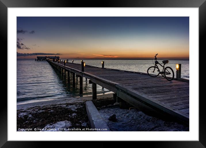 The Dawn Cyclist Framed Mounted Print by Neal P