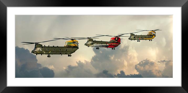 Chinook Trio Framed Mounted Print by J Biggadike