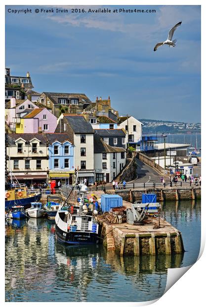 Part of Brixham harbour Print by Frank Irwin