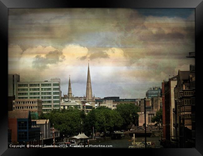 Skyline Bristol. Framed Print by Heather Goodwin