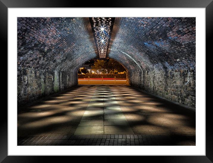 Late night tunnel Framed Mounted Print by Leighton Collins