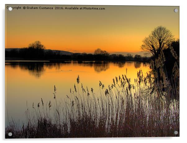 Reservoir Sunset Acrylic by Graham Custance