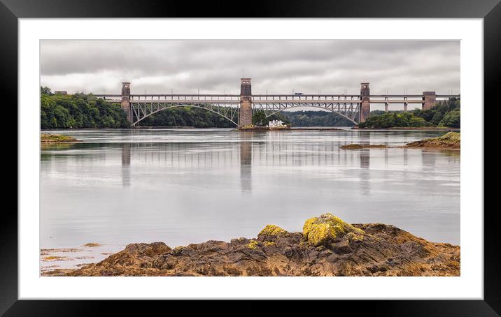 Brittannia Bridge, Anglesey Framed Mounted Print by Rob Lester