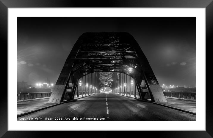 Fog on the Tyne (bridge) Framed Mounted Print by Phil Reay