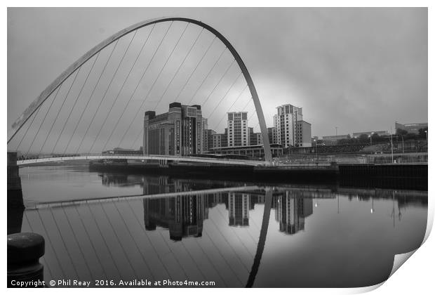 Foggy morning on the Tyne Print by Phil Reay
