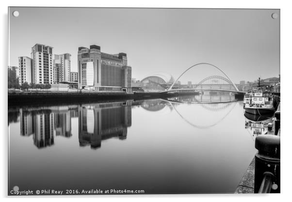 Fog on the Tyne Acrylic by Phil Reay