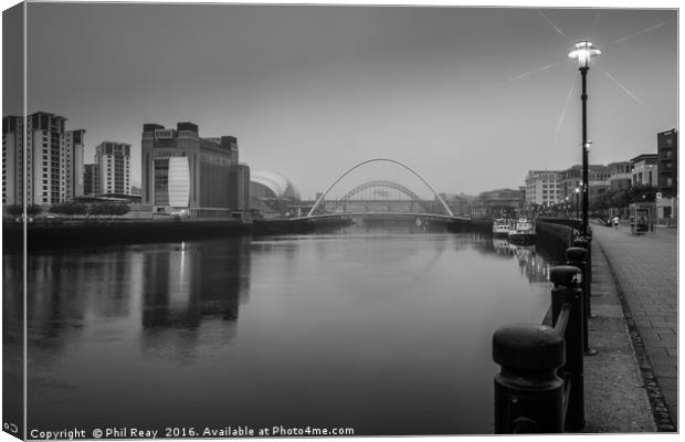 A foggy morning on the Tyne Canvas Print by Phil Reay