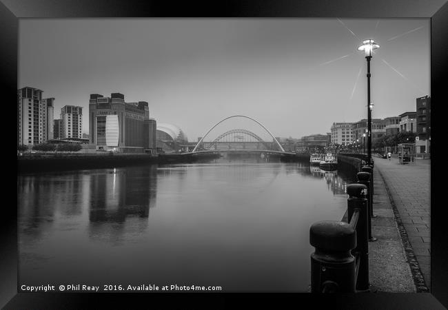 A foggy morning on the Tyne Framed Print by Phil Reay
