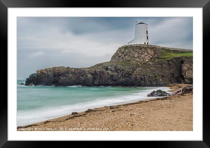 The Great Lighthouse on Llandwyn Island Anglesey Framed Mounted Print by Nick Jenkins