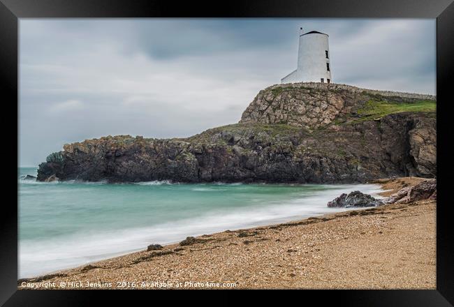The Great Lighthouse on Llandwyn Island Anglesey Framed Print by Nick Jenkins