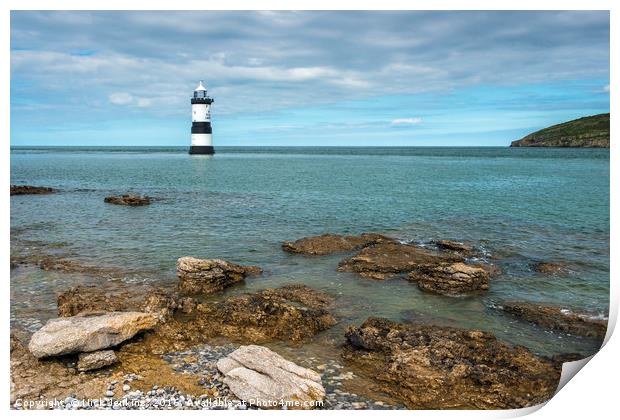 Penmon or Trwyn Du Lighthouse Anglesey Print by Nick Jenkins
