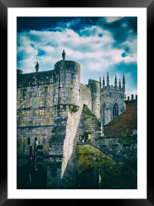 York Minster and Bootham Bar Framed Mounted Print by Robert Gipson