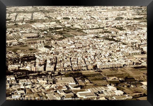Aerial Photo Of Valencia City Surrounding Area In  Framed Print by Radu Bercan