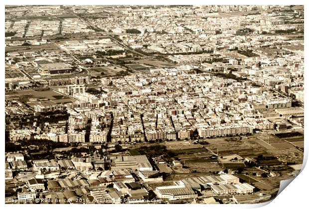 Aerial Photo Of Valencia City Surrounding Area In  Print by Radu Bercan