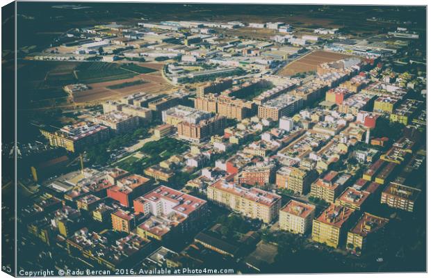 Aerial Photo Of Valencia City Surrounding Area In  Canvas Print by Radu Bercan