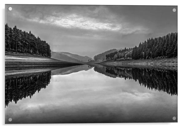 Howden Reservoir in Mono Acrylic by Darren Galpin