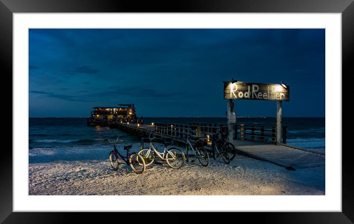 The Rod & Reel Pier Framed Mounted Print by Neal P