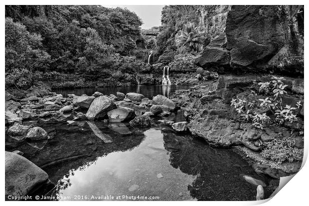 The beautiful scene of the Seven Sacred Pools of M Print by Jamie Pham