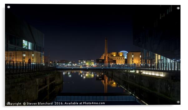 Canning dock liverpool Acrylic by Steven Blanchard