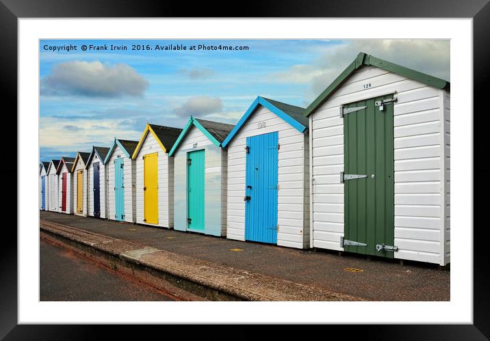 Colourful Beach huts on Paignton sea front. Framed Mounted Print by Frank Irwin