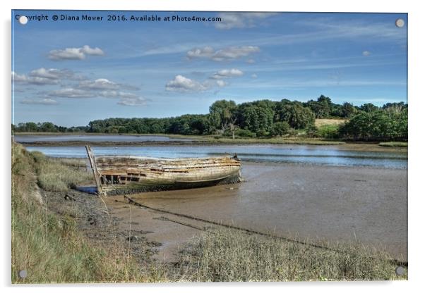 River Deben Suffolk Acrylic by Diana Mower