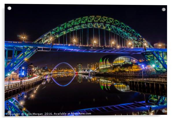 Tyne Reflections Acrylic by Colin Morgan