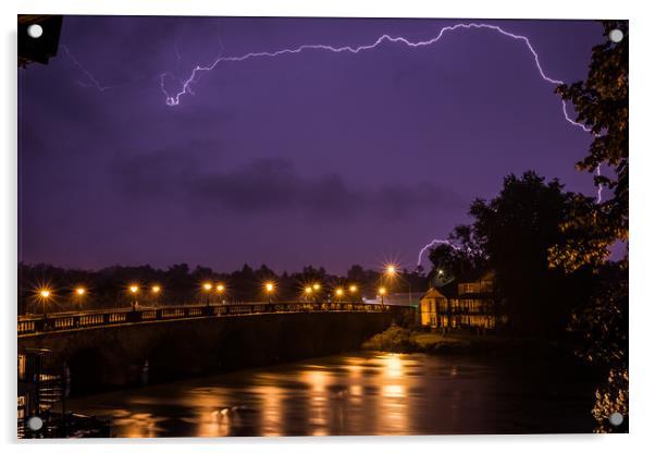 Lightning Storm over Maidenhead and Thames Acrylic by Simon West