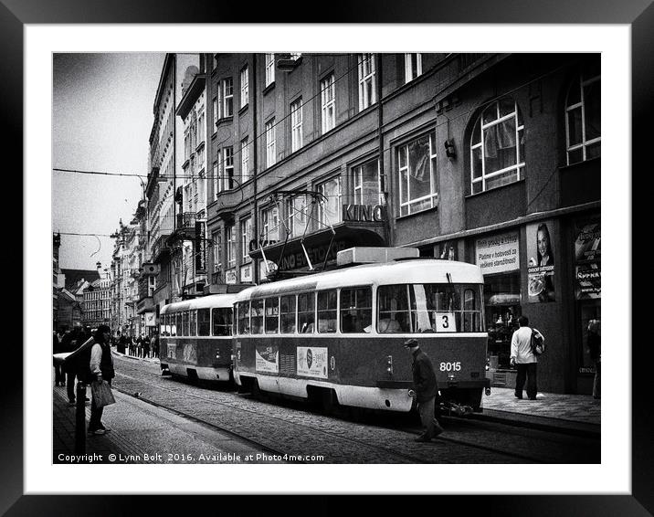 Trams of Prague Framed Mounted Print by Lynn Bolt