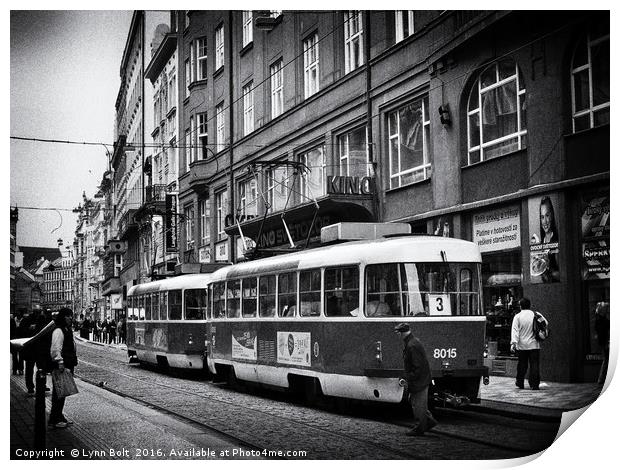 Trams of Prague Print by Lynn Bolt
