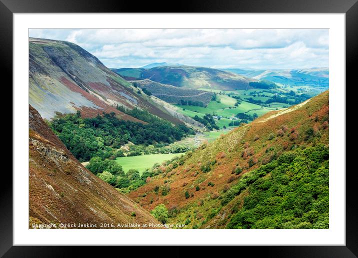 The Dylife Gorge near Staylittle Mid Wales Framed Mounted Print by Nick Jenkins