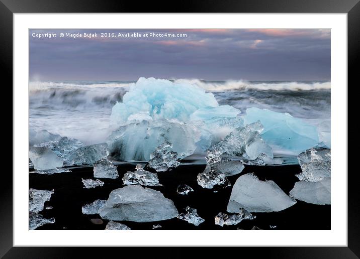 Ice formations at Jokulsarlon lagoon, Iceland Framed Mounted Print by Magdalena Bujak