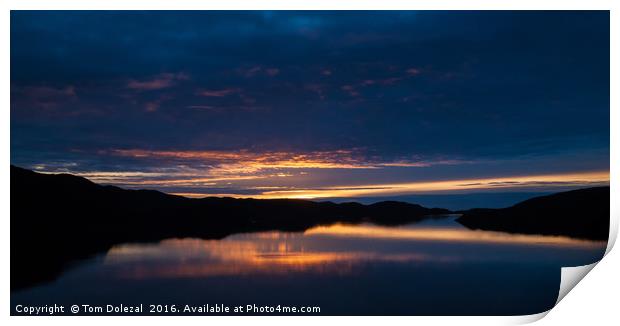 Reflections of a Highland sunset Print by Tom Dolezal