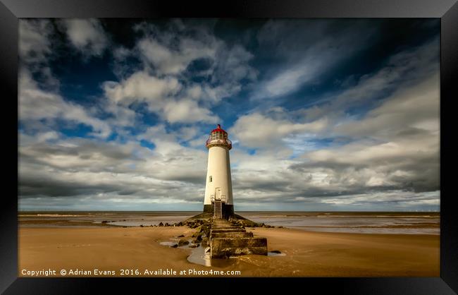 Talacre Lighthouse Wales  Framed Print by Adrian Evans
