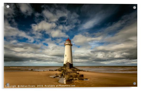 Talacre Lighthouse Wales  Acrylic by Adrian Evans