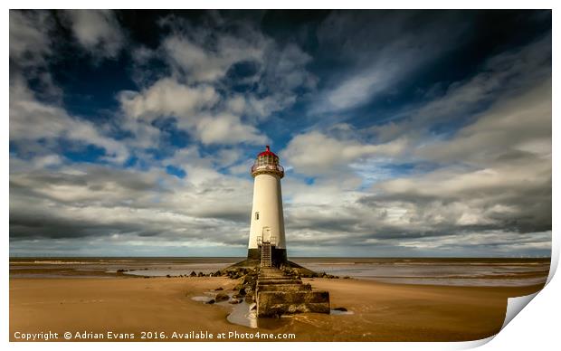 Talacre Lighthouse Wales  Print by Adrian Evans