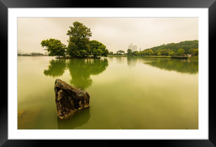 Suseong Lake Deagu Framed Mounted Print by Ambir Tolang