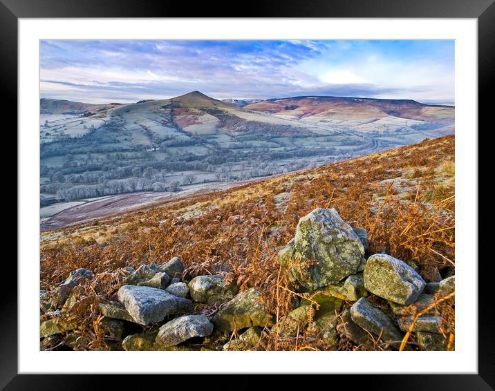 A winter morning , Edale Framed Mounted Print by geoff shoults