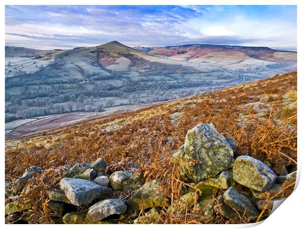 A winter morning , Edale Print by geoff shoults