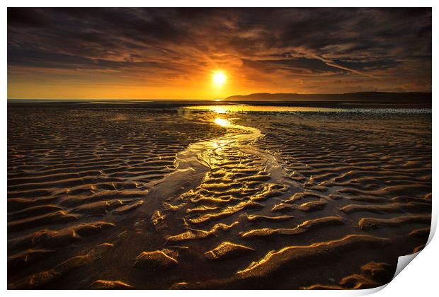Beach sunrise Print by Paul Bullen