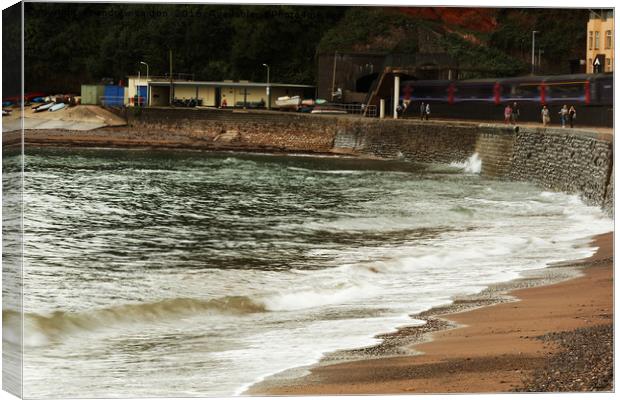 TRAIN TO TIDE Canvas Print by andrew saxton