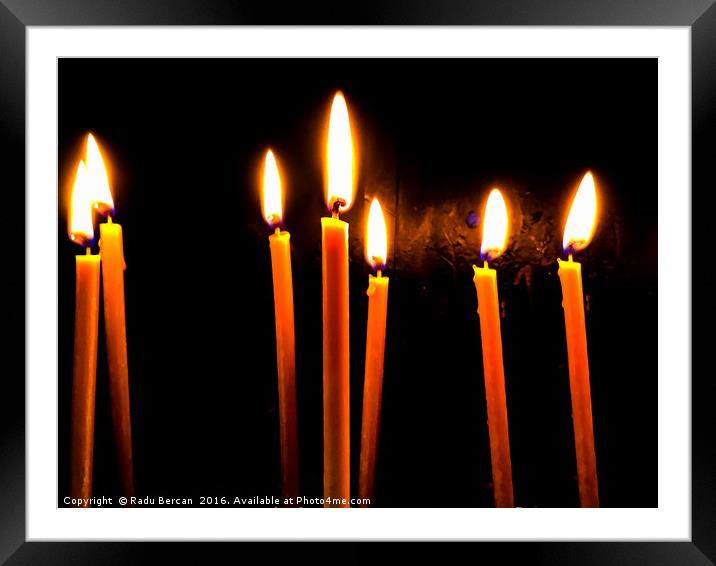 Candle Light Abstract In Church Framed Mounted Print by Radu Bercan