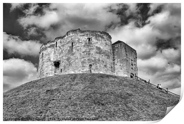  Clifford's Tower in York  historical building  Print by Robert Gipson