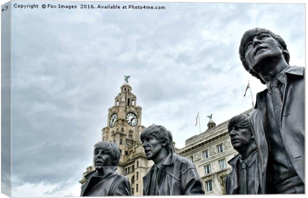 The beatles at liverpool Canvas Print by Derrick Fox Lomax