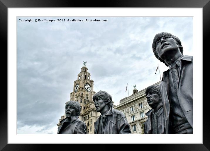 The beatles at liverpool Framed Mounted Print by Derrick Fox Lomax