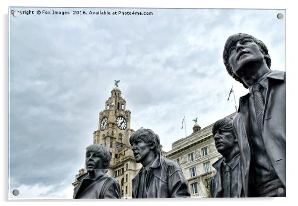 The beatles at liverpool Acrylic by Derrick Fox Lomax