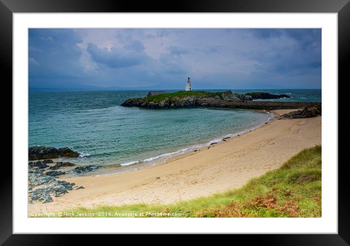 Beach Little Lighthouse Llanddwyn Island Anglesey Framed Mounted Print by Nick Jenkins