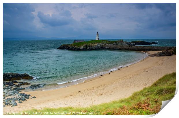 Beach Little Lighthouse Llanddwyn Island Anglesey Print by Nick Jenkins